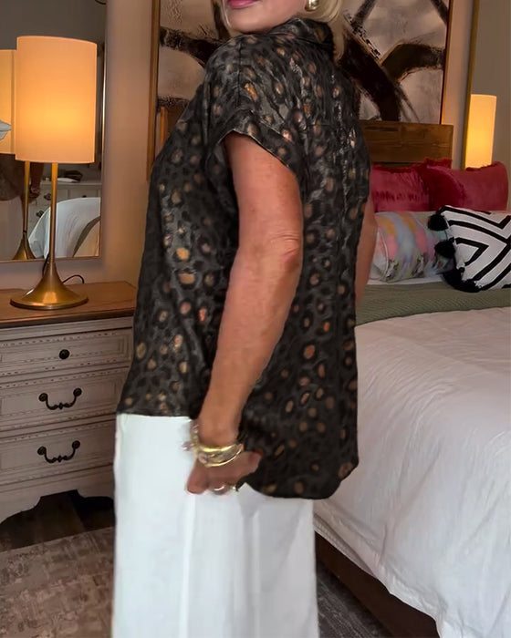 Blouse casual luipaardprint