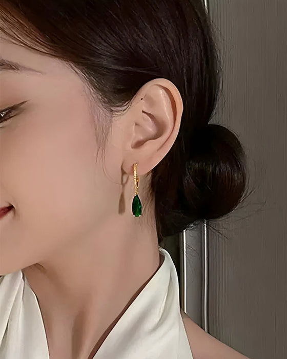 Oorbellen Kunstmatige Edelsteen & Rhinestone Decor Hangende Hoops