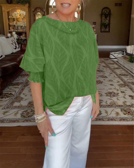 Blouse Ronde Hals Los Bedrukt