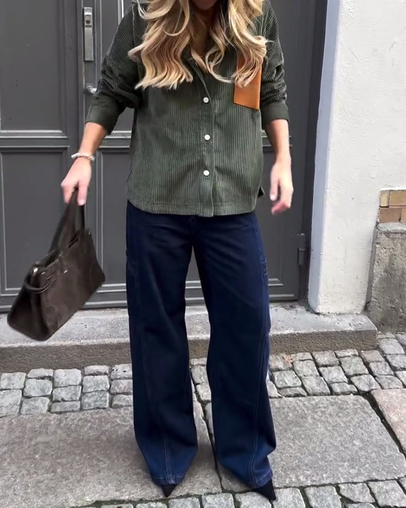 Stijlvolle Langmouwige Blouse Met Kraag