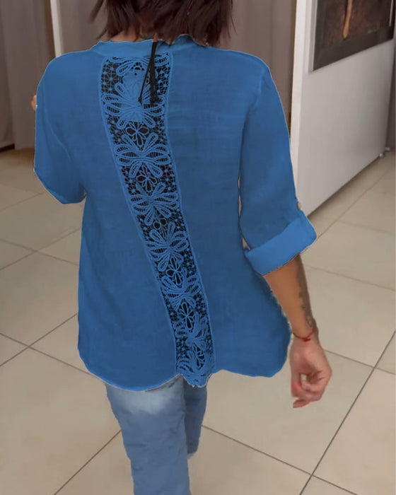 Effen overhemd met eenvoudige knoop en zak