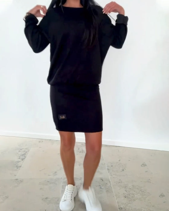 Jurk Lange Mouwen Casual Aansluitend