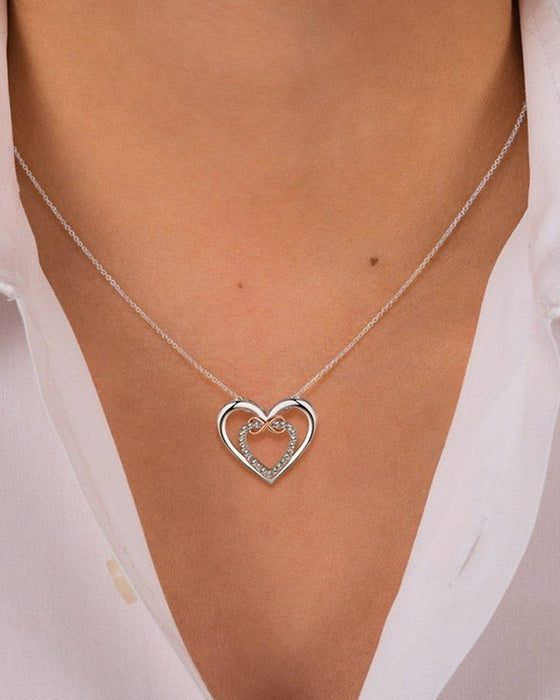 Twee harten Infinity ketting