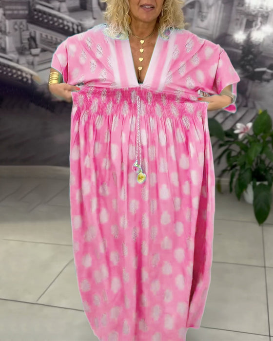 Jurk Losse Vakantieprint Taille Maxi