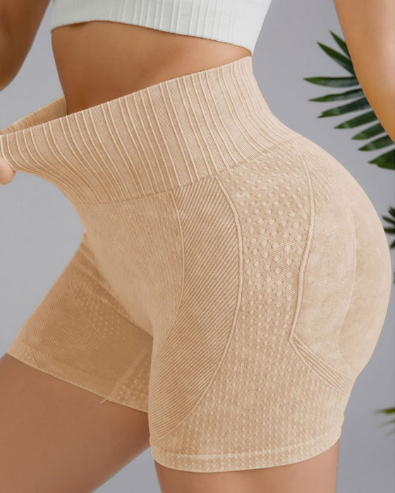 Eenvoudige effenkleurige shorts met hoge taille