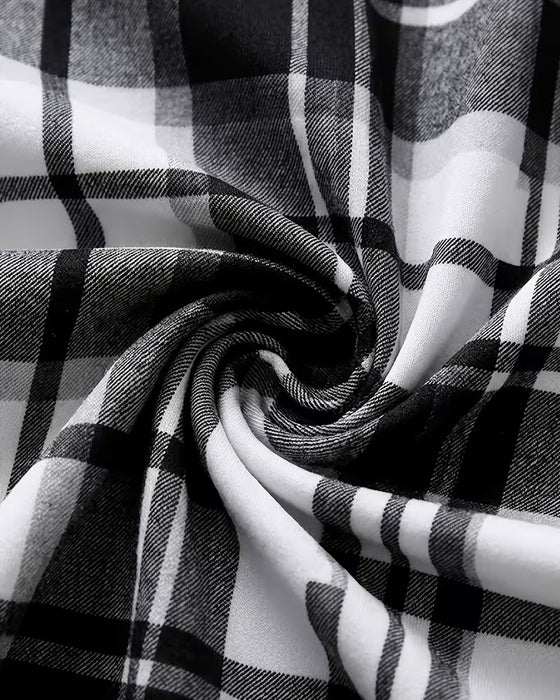 Overhemd Reverse Geruit Korte Mouw Casual