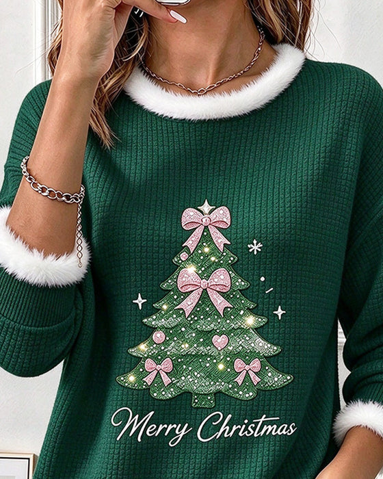 Sweatshirt Kerstboom Contrastkleur