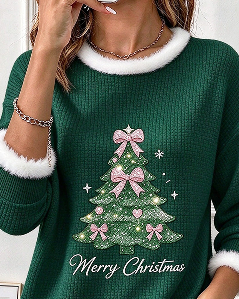 Sweatshirt Kerstboom Contrastkleur