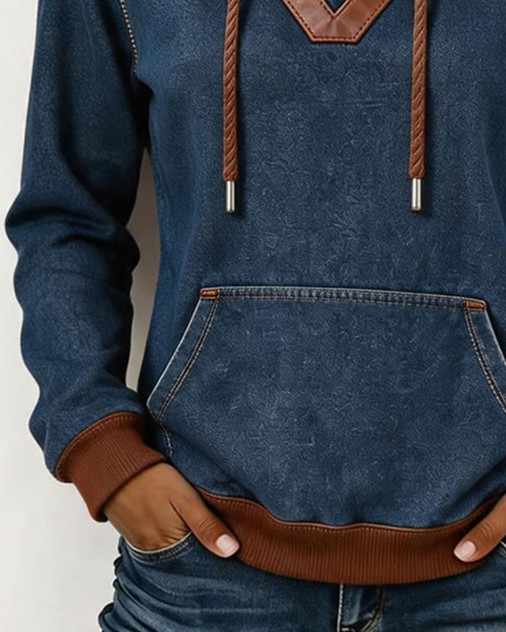 Hoodie Patchwork Lange Mouw