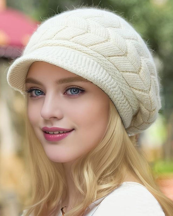 Dames Kabelbrei Winter Slouchy Beanie Muts Zacht Warm Rekbaar