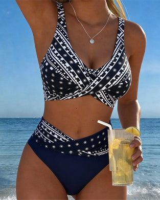 Bikini Geometrische Onregelmatige Print Mode