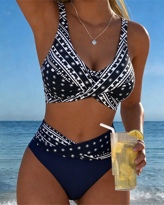 Bikini Geometrische Onregelmatige Print Mode