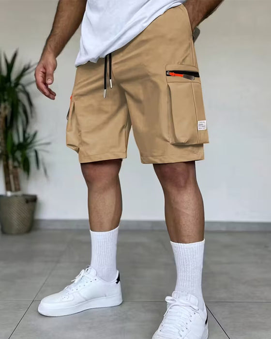 Heren Broek Effen Loose Fit Kort Cargo
