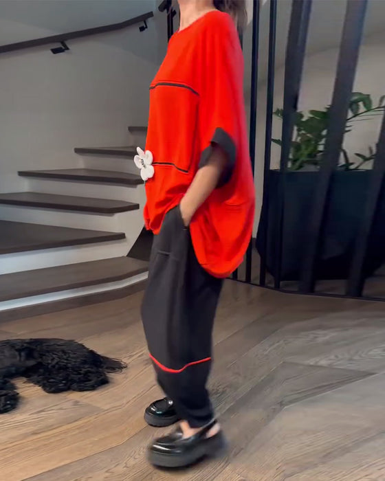 Set Losse Bloomers Casual Color-Blocking