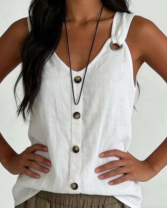 Tank Top Metalen Ring Knoop