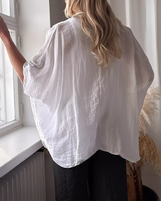Blouse Los Vleermuis Mouw Effen