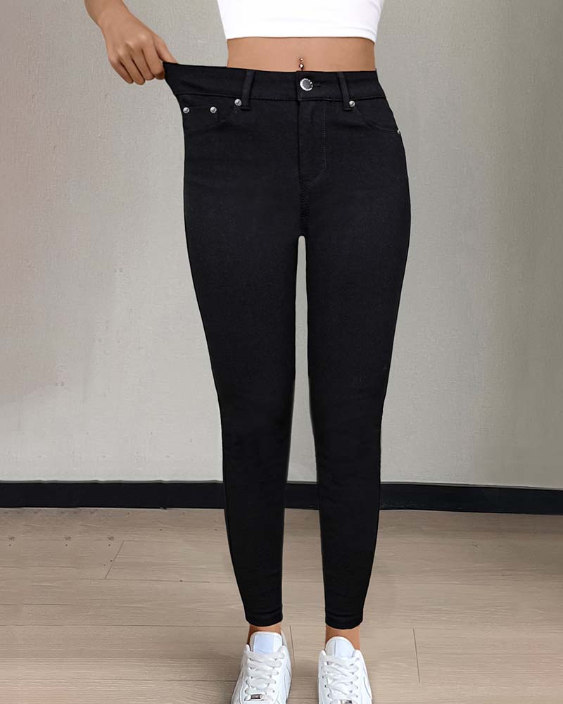 Broek Dames Zak Effen Skinny Casual
