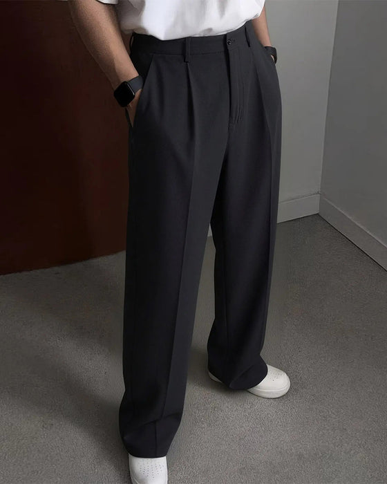 Broek Heren Zak Geplooid Recht