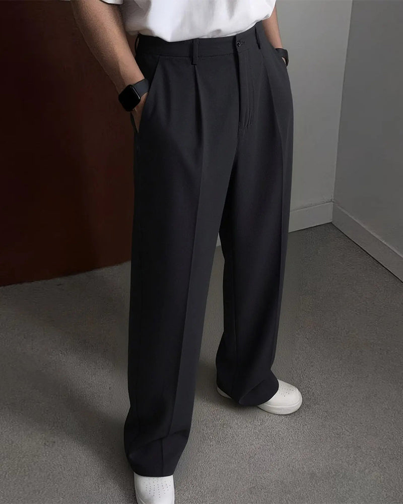Broek Heren Zak Geplooid Recht