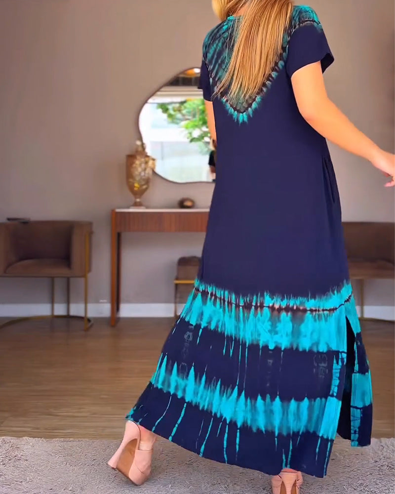 Jurk V-Hals Plaatsing Print