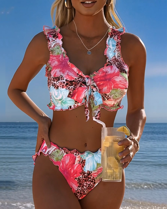 Bikinis Bloemen Luipaard Patchwerk