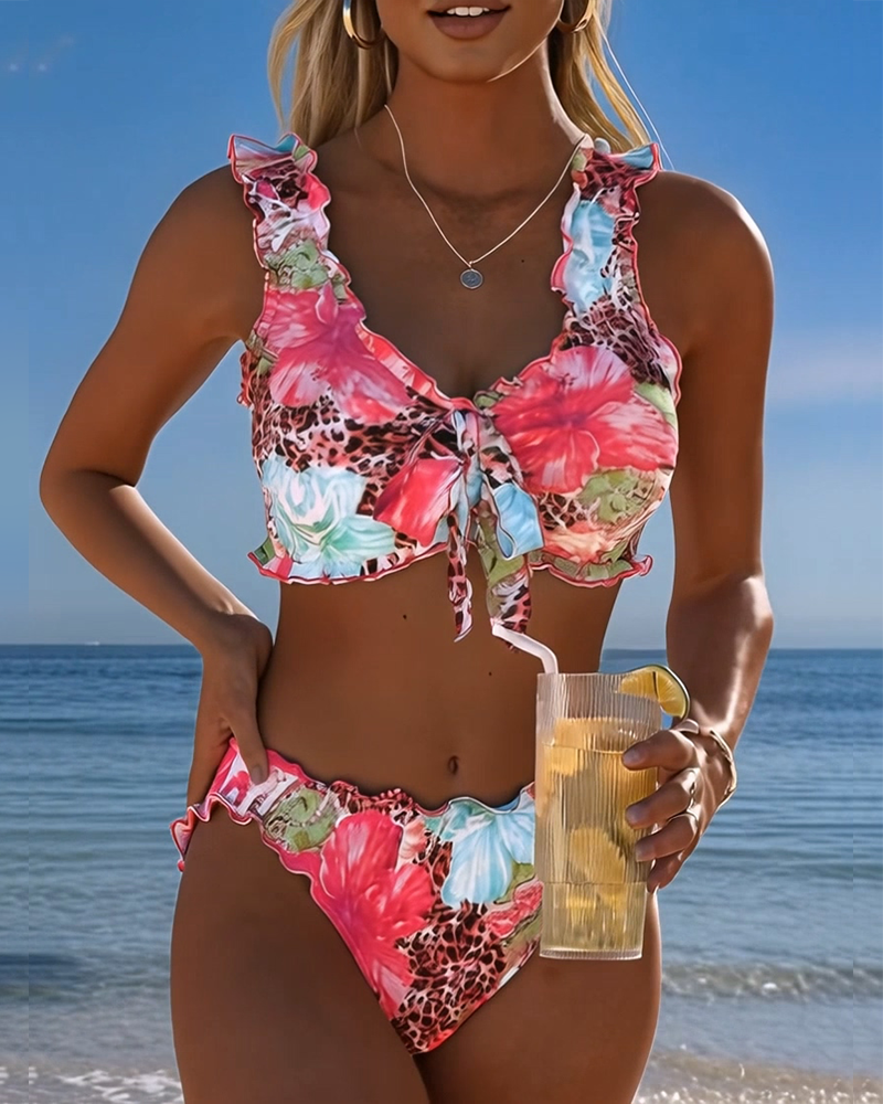 Bikinis Bloemen Luipaard Patchwerk