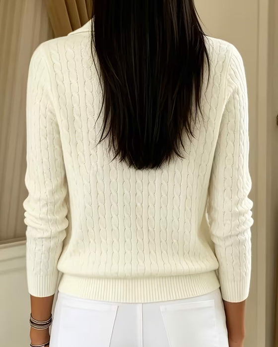 Sweatshirt Revers Rits Lange Mouw