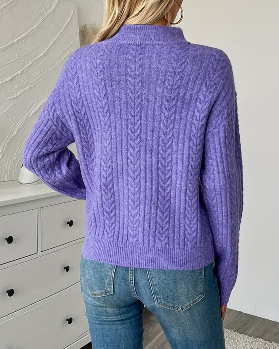 Trui Staande Kraag Halfritsen Kabelbrei