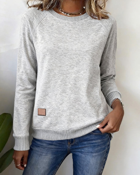 Modieus Casual Sweatshirt Met Ronde Hals