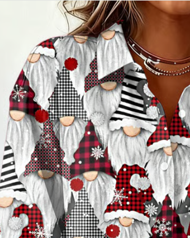 Overhemd Met Kerstboomprint En Reverskraag