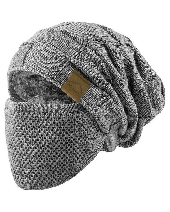 Gebreide Muts Masker Set Winter Muts Gezicht Oor Bedekking
