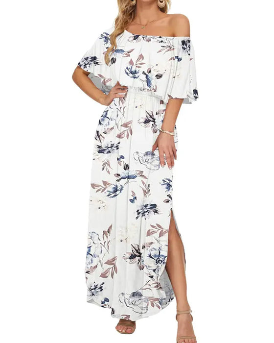 Jurk Elegant Inktwasbehandeling Bloemen Maxi