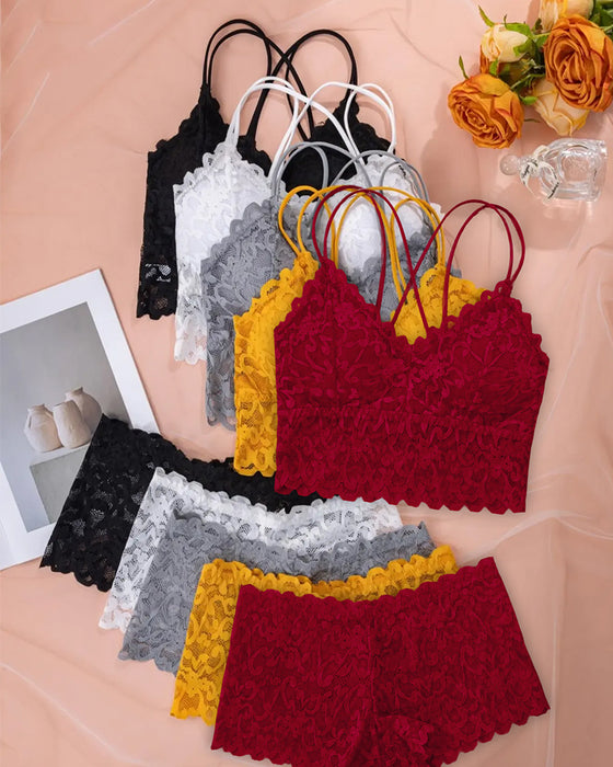 Lingerie Set Kant Uitsnijding Rug