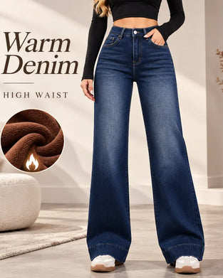 Wide-Leg Jeans Met Fleece Voering
