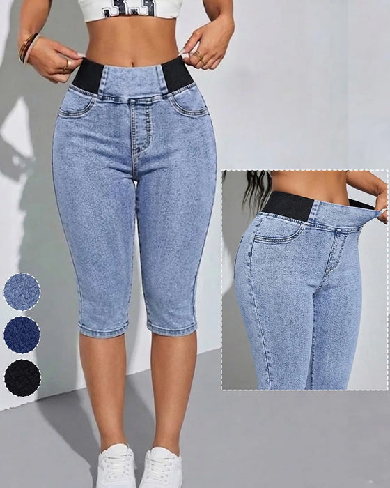 Jeans Elastische Taille Cropped