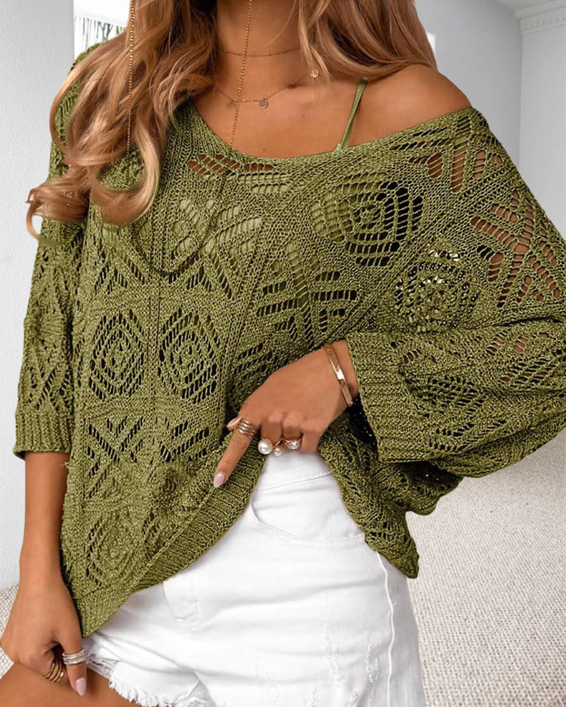 Pullover Uitgesneden 3/4-Mouw