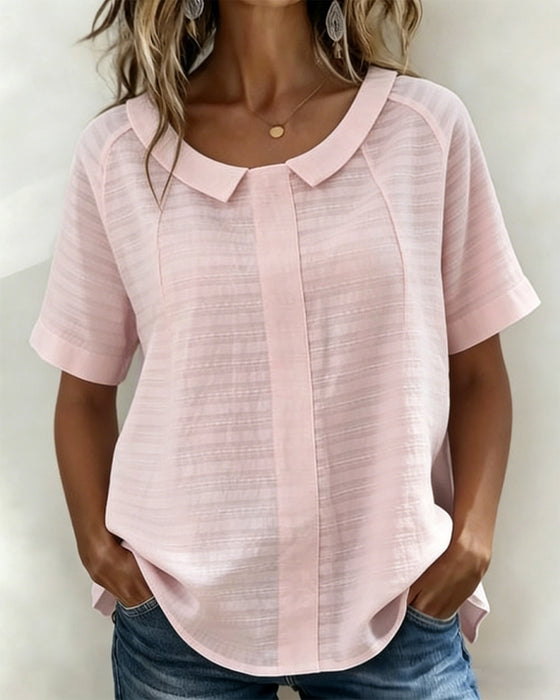 Blouse Gestructureerd Peter Pan Kraag