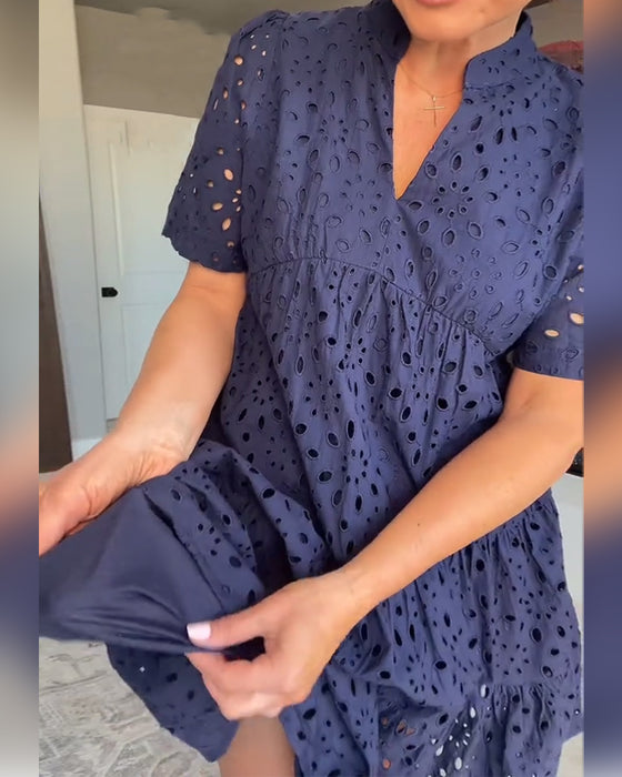 Jurk Staande Kraag Uitsnijding A-Lijn