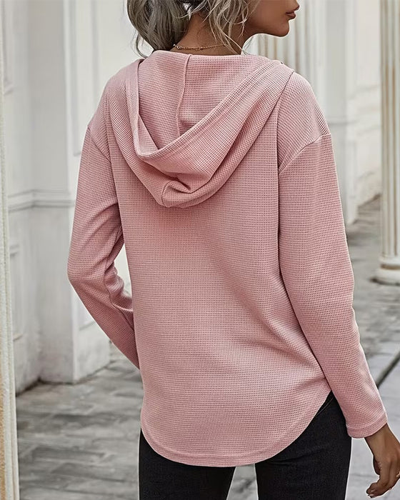 Blouse V-Hals Hoodie Onregelmatig