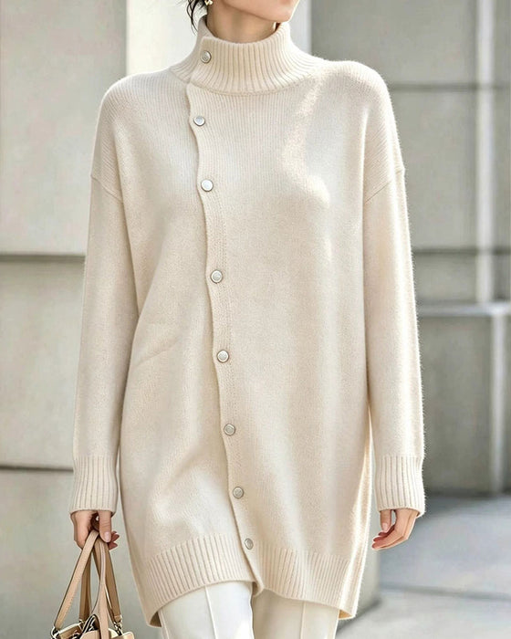 Cardigan Turtleneck Enkel Knoopsluiting