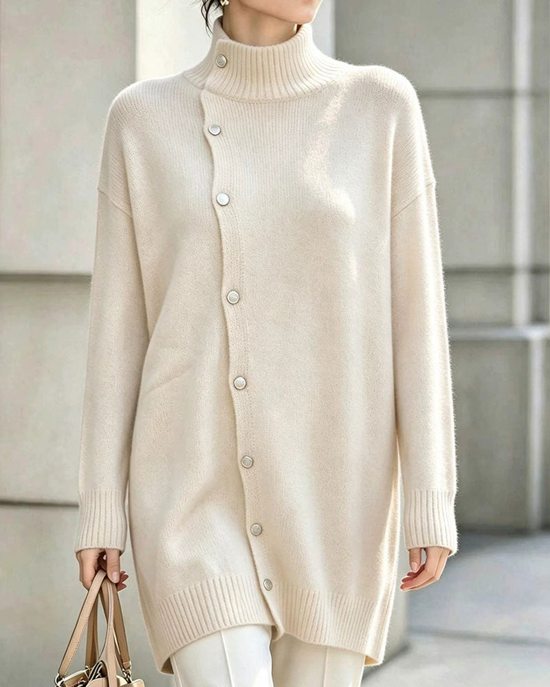 Cardigan Turtleneck Enkel Knoopsluiting
