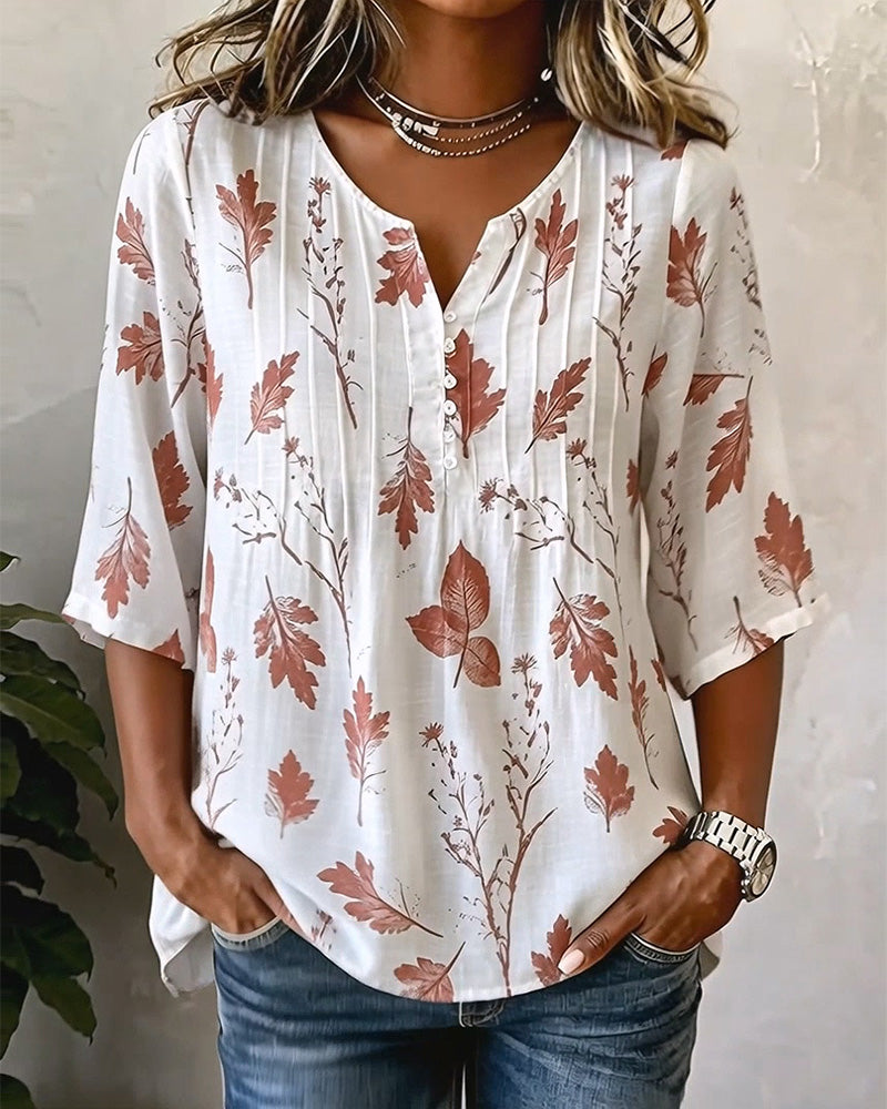 Blouse Artistieke Esdoornbladprint