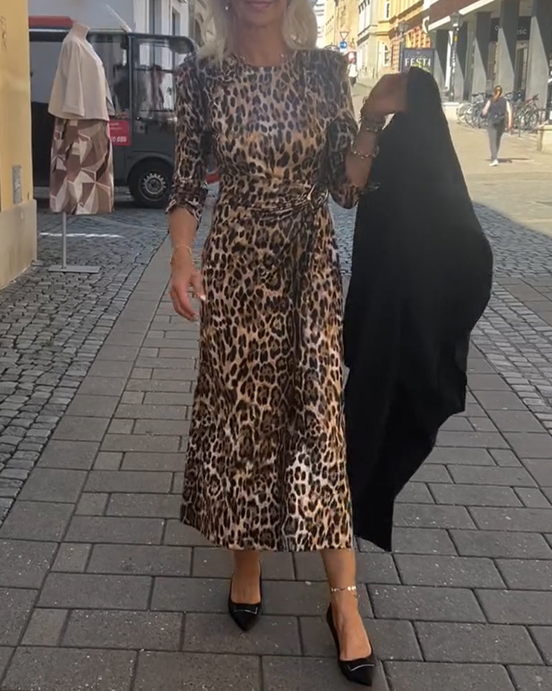 Elegante Jurk Met Luiaardprint