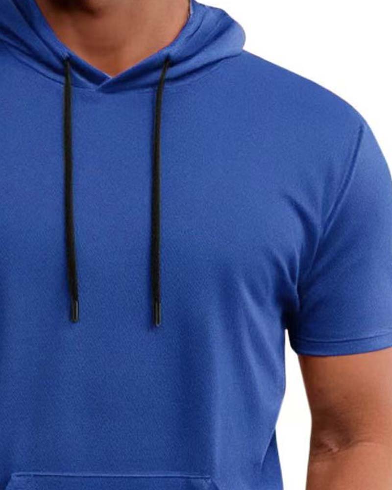 T-Shirt Capuchon Snel Droog Korte Mouw