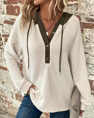 Gekapte V-Hals Met Kleurblokken