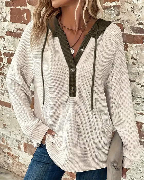 Gekapte V-Hals Met Kleurblokken