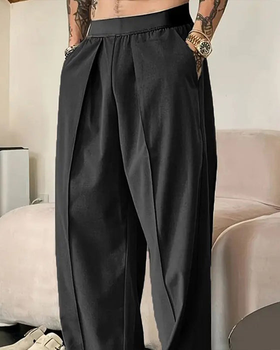 Broek Kleurblok Elastische Taille Casual