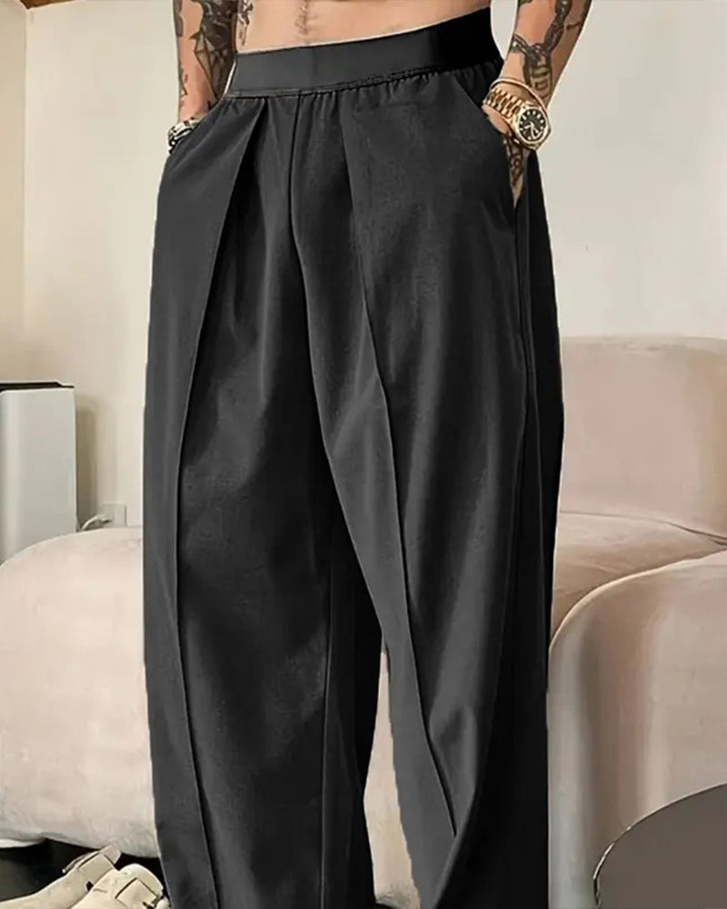 Broek Kleurblok Elastische Taille Casual