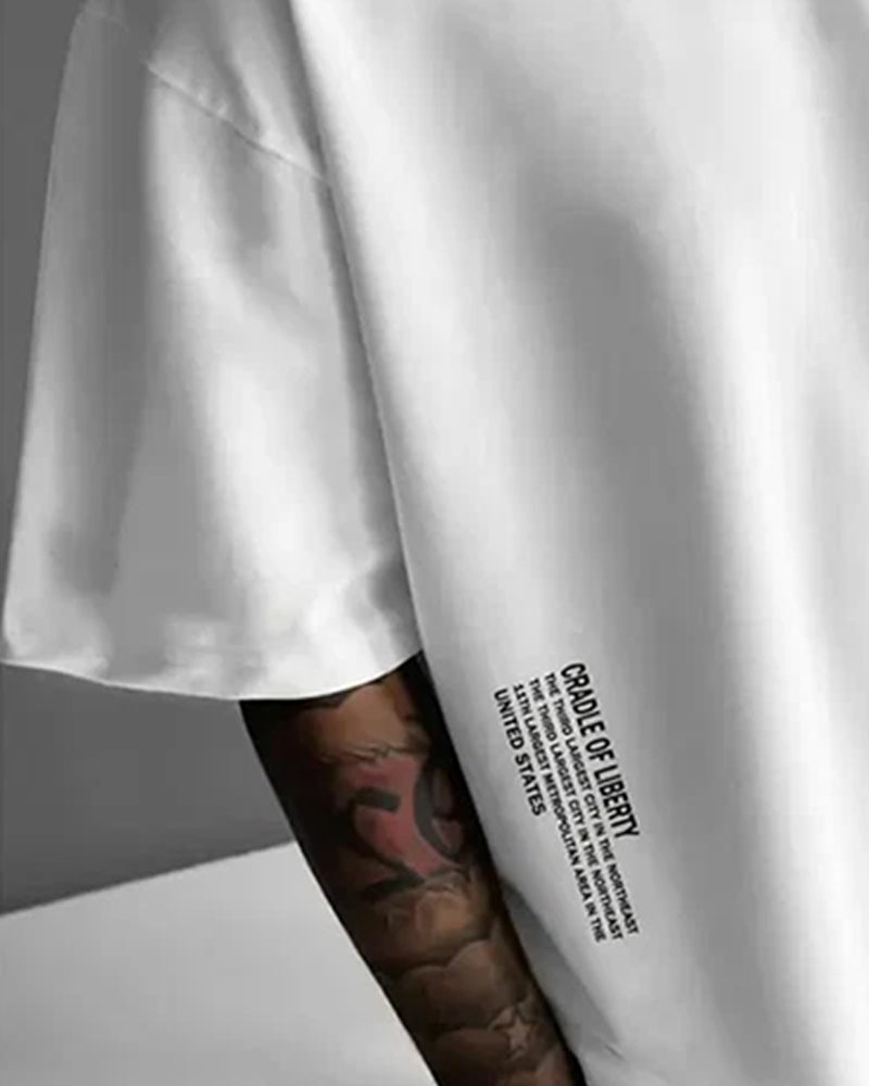 Heren T-Shirt Loose Fit Drop Schouder Casual