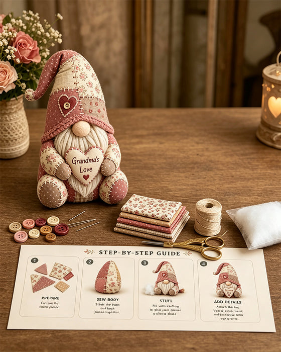 🧵 DIY Patchwork Kabouter Set – Creëer Je Eigen Schattige Kabouter 🧙‍♂️